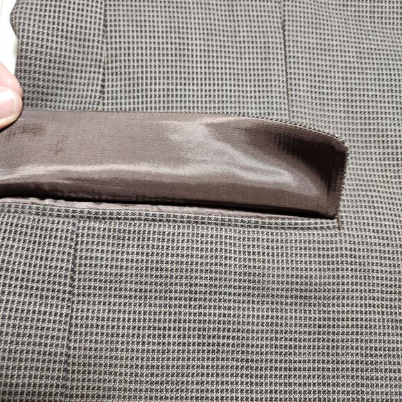 Calvin Klein Tweed Sport Coat Blazer Designer Wool Peak 46R Brown Suit Jacket - Picture 7 of 11